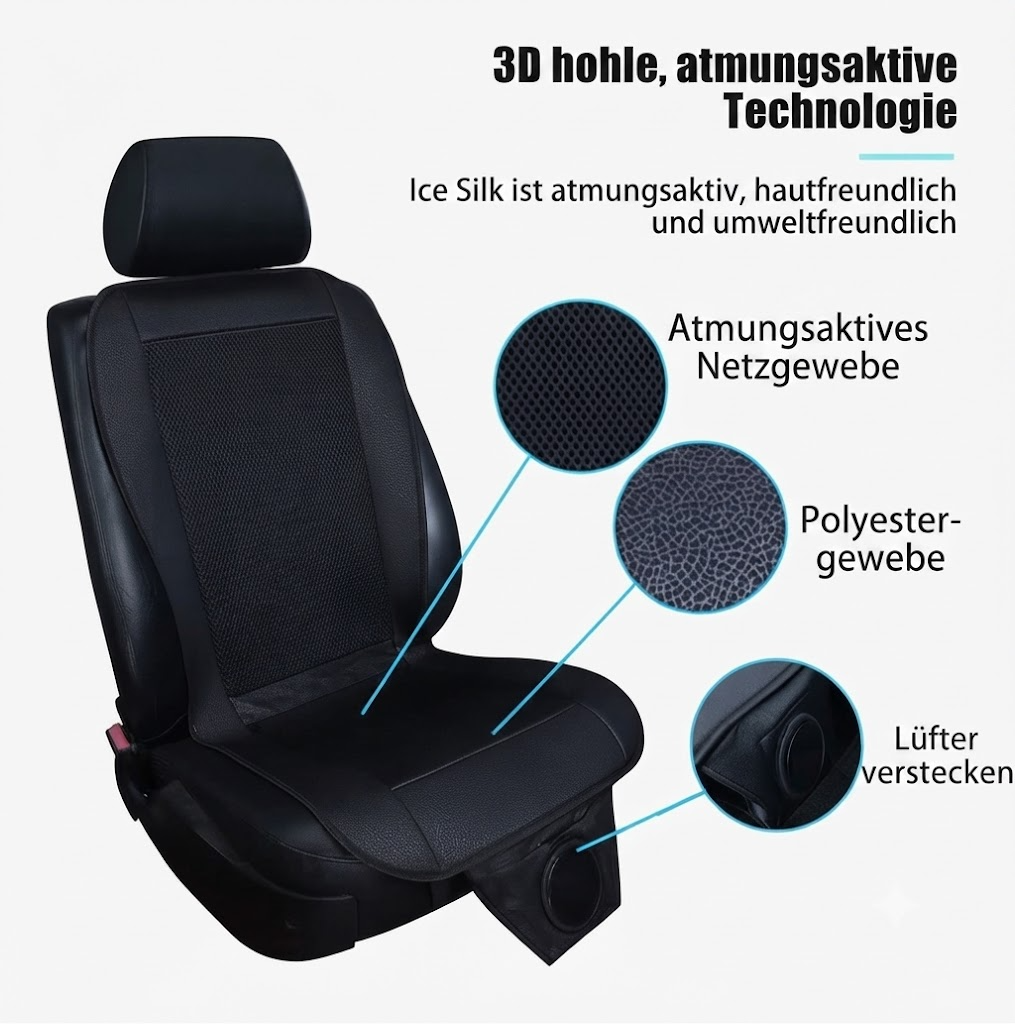 Luftliebe® Premium Auto-Sitzkühler – Mit 16-facher Power-Ventilation für heiße Tage